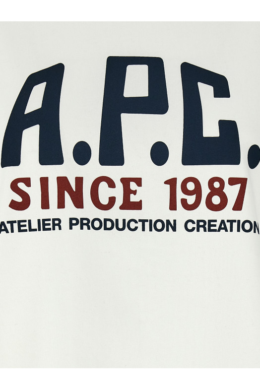 Футболка з принтом логотипу Біла A.P.C. COHBUM26442AAB Футболка з принтом логотипу Біла A.P.C. COHBUM26442AAB