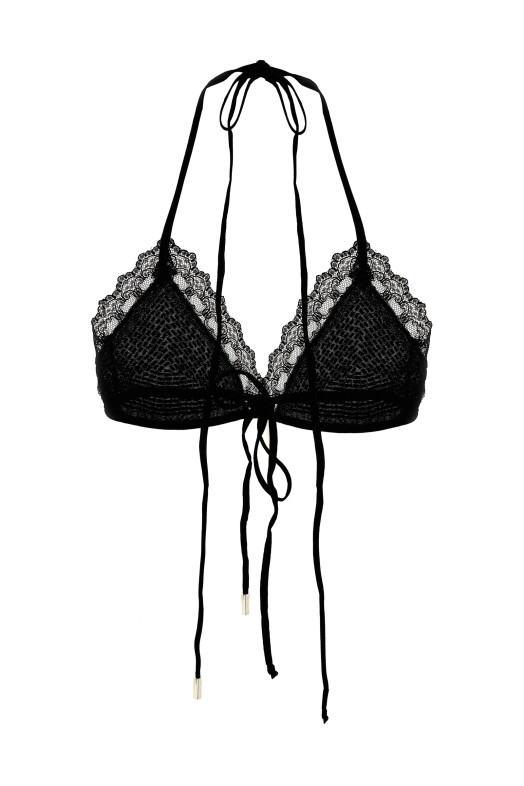 Бюстгальтер зі стразами Чорний THE ATTICO 250WCL00001100