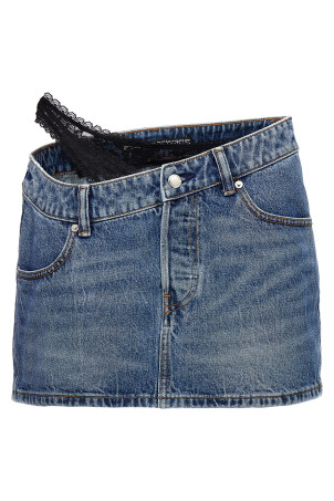 Мини-юбка DENIM X ALEXANDER WANG 'Dip Side Lace Undie' Голубой 4DC1255614473 Мини-юбка DENIM X ALEXANDER WANG 'Dip Side Lace Undie' Голубой 4DC1255614473