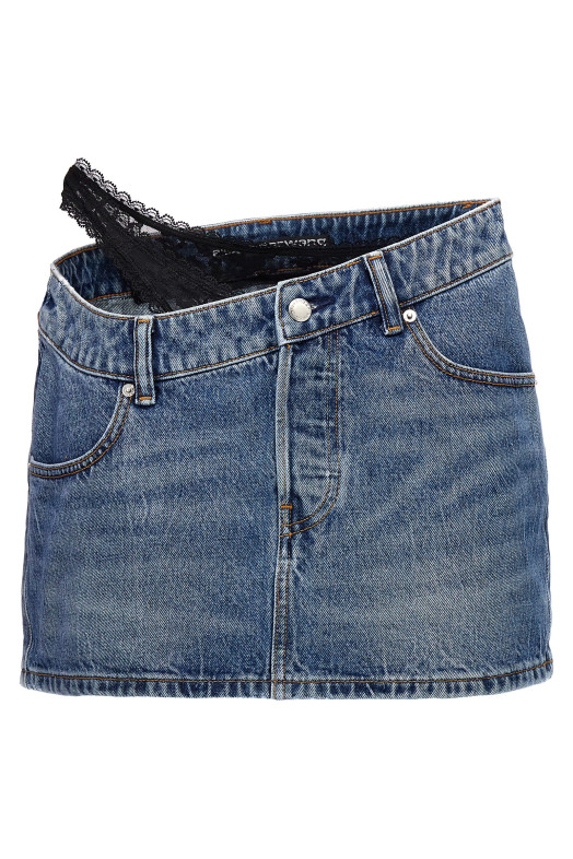 Мини-юбка DENIM X ALEXANDER WANG 'Dip Side Lace Undie' Голубой 4DC1255614473 Мини-юбка DENIM X ALEXANDER WANG 'Dip Side Lace Undie' Голубой 4DC1255614473