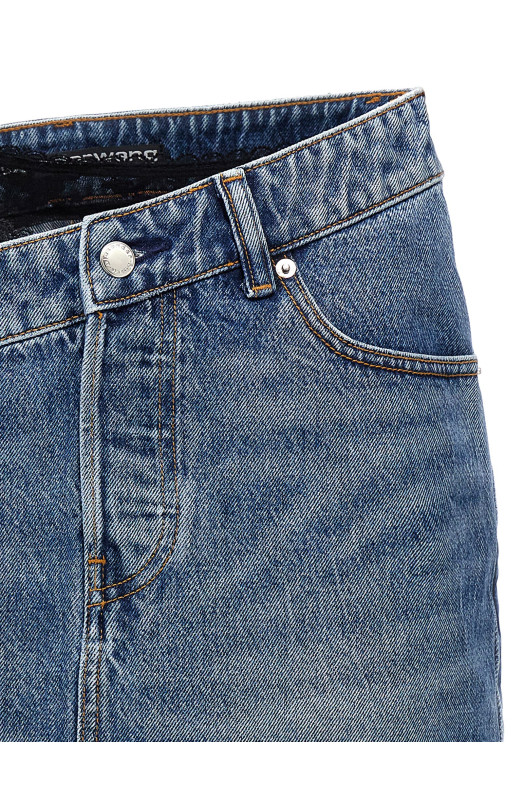 Мини-юбка DENIM X ALEXANDER WANG 'Dip Side Lace Undie' Голубой 4DC1255614473 Мини-юбка DENIM X ALEXANDER WANG 'Dip Side Lace Undie' Голубой 4DC1255614473