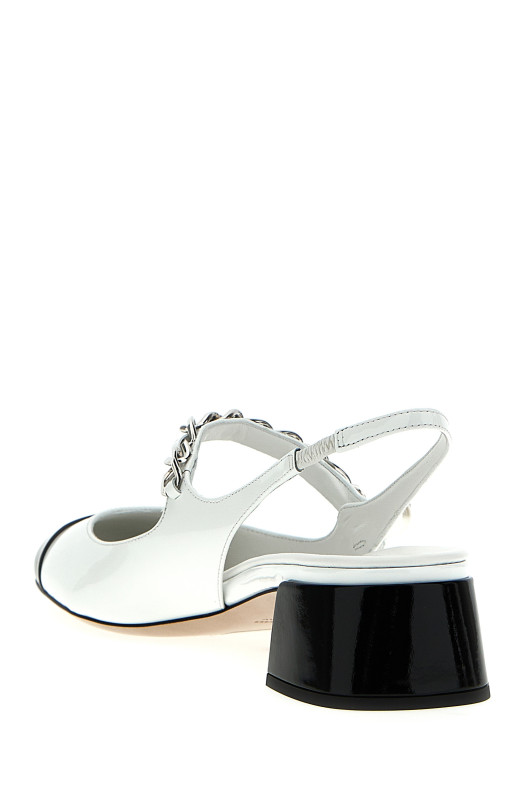 Patent leather slingback  Black-grey Patent leather slingback  Black-grey