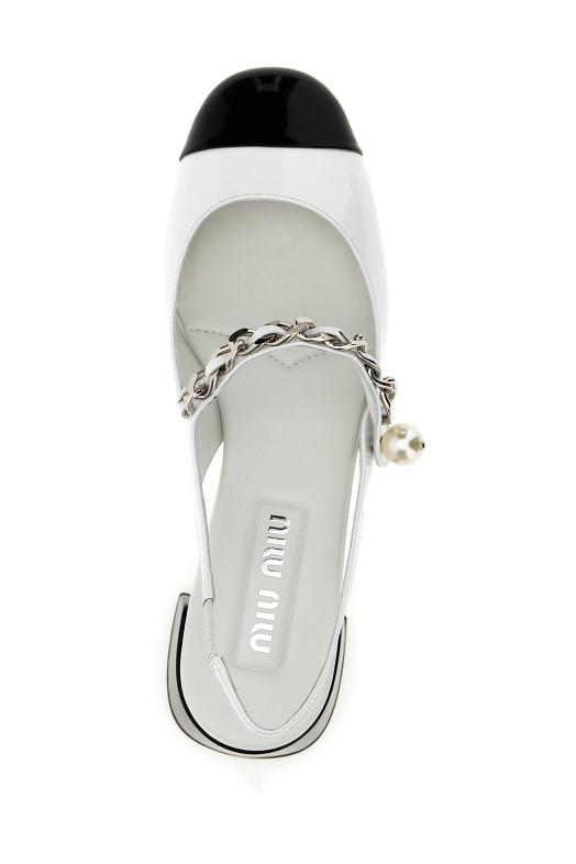 Patent leather slingback  Black-grey Patent leather slingback  Black-grey