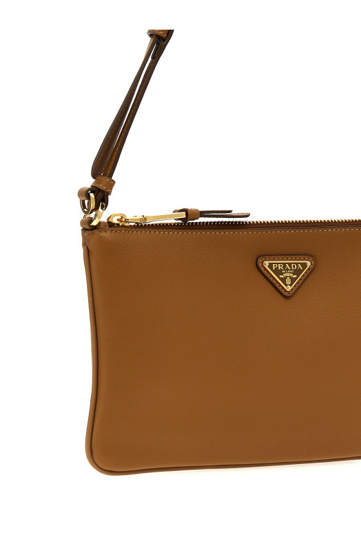 Сумка на плечо с логотипом Коричневый PRADA 1BC238VOVO2CYSF03BH Сумка на плечо с логотипом Коричневый PRADA 1BC238VOVO2CYSF03BH