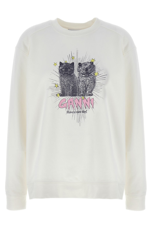 Толстовка GANNI 'Kittens' Белый T4163135 Толстовка GANNI 'Kittens' Белый T4163135