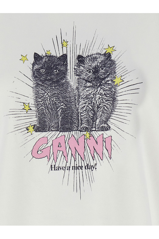 Толстовка GANNI 'Kittens' Белый T4163135 Толстовка GANNI 'Kittens' Белый T4163135