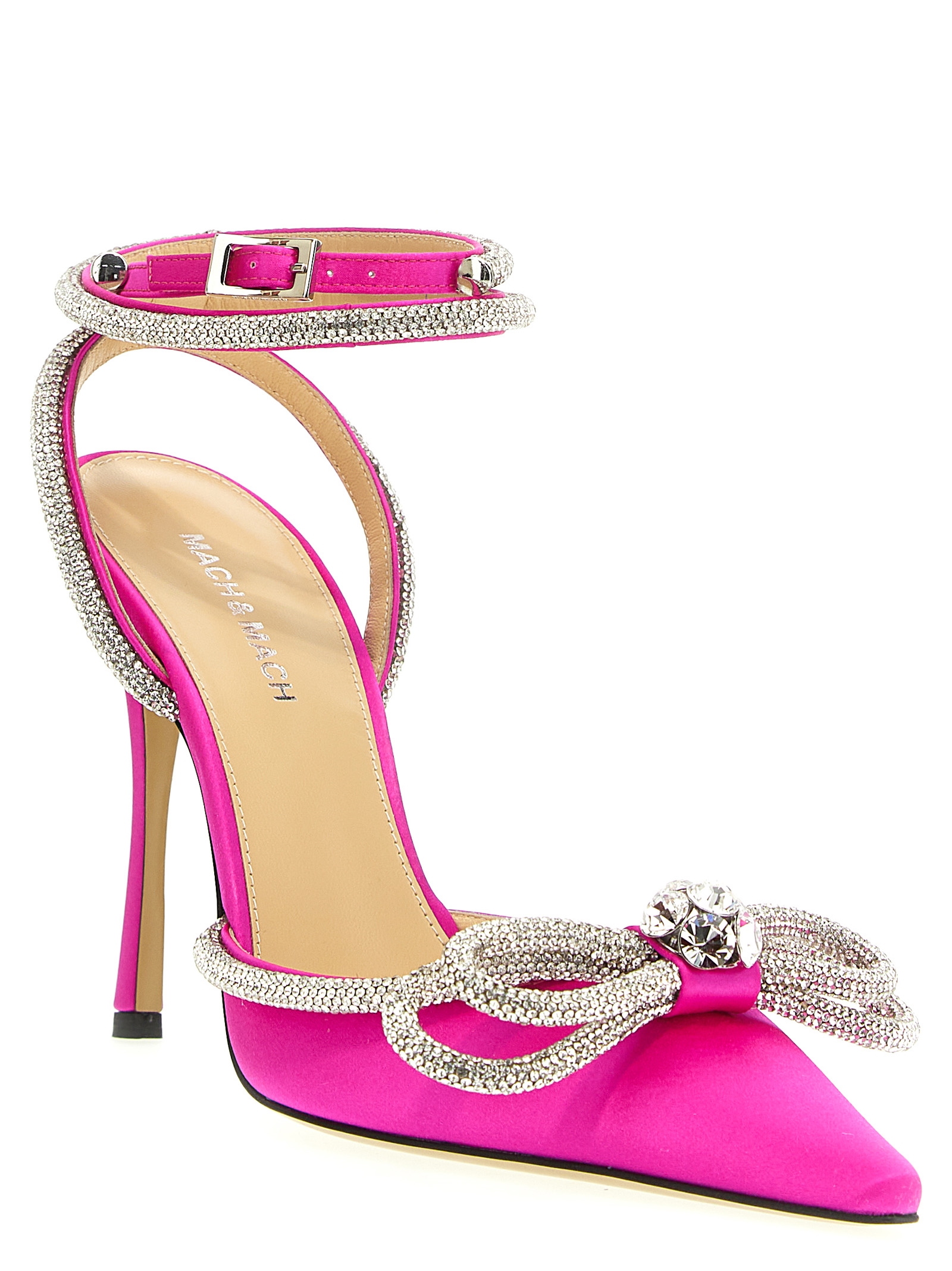 Double Bow' pumps Fuchsia